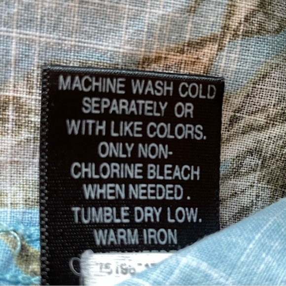 Croft & Barrow Mens Blue Hawaiian HibiscusFloral Button Shirt Short Sleeve Large - Picture 8 of 9